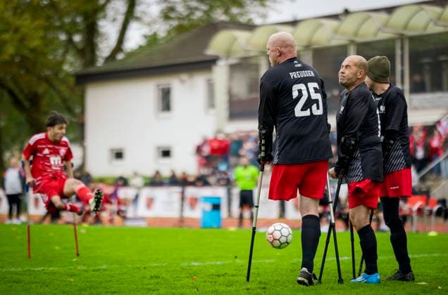 Düsseldorf, Germany. 25h Oct 2025. Marco Reinecke (BFC) Fortuna Düsseldorf - BFC Preussen Berlin Deutsche Amputierten Meisterschaft 25.10.2025