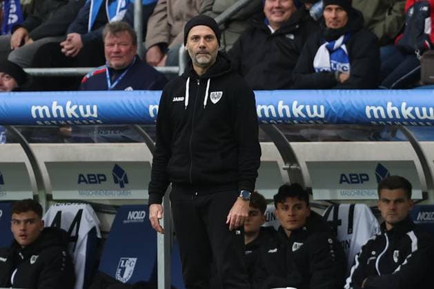 Trainer Alexander Ende (Preussen Münster) - 2. Fußball Bundesliga Saison 2025-2026 1. FC Magdeburg vs. Preussen Münster in der Avnet Arena in Magdeburg - Fußball,Mann,Männer,Deutschland,26.10.2025