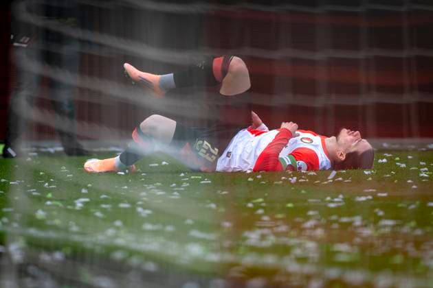 SC Feyenoord Rotterdam forwarder Anis Hadj Moussa during the match SC Feyenoord Rotterdam vs PSV Eindhoven at the Stadium de Kuip for the Dutch Vriendenloterij Eredivisie season 2025-2026 in ROTTERDAM, Netherlands on 26 oktober 2025, (photo by Marcel van Dorst EYE4images DeFodi Images) SC Feyenoord Rotterdam forwarder Anis Hadj Moussa during the match SC Feyenoord Rotterdam vs PSV Eindhoven at the Stadium de Kuip for the Dutch Vriendenloterij Eredivisie season 2025 2026 in ROTTERDAM, Netherlands on 26 oktober 2025, photo by Marcel van Dorst EYE4images DeFodi Images