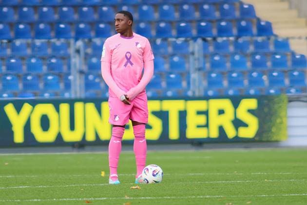 David Mokwa Ntusu (TSG Hoffenheim II, 13) GER, TSG 1899 Hoffenheim II gegen FC Erzgebirge Aue, Fussball, 3.Liga, 12.Spieltag, Spielzeit 2025 2026, 26.10.2025. (DFL DFB REGULATIONS PROHIBIT ANY USE OF PHOTOGRAPHS as IMAGE SEQUENCES and or QUASI-VIDEO). GER,TSG 1899 Hoffenheim II gegen FC Erzgebirge Aue, Fussball, 3.Liga, 12.Spieltag, Spielzeit 2025 2026, 26.10.2025. Hoffenheim Copyright: xEibner-Pressefoto JoergxHirschx EP_JHH