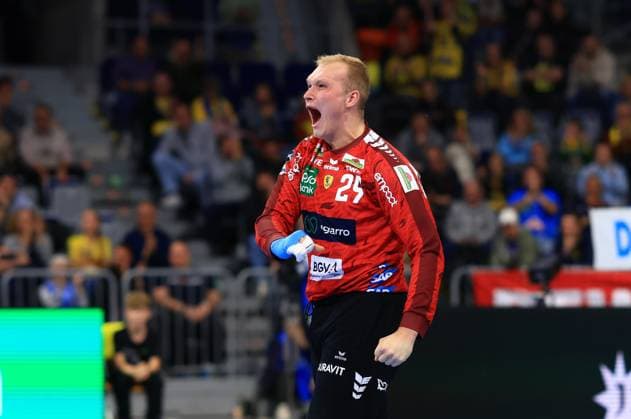 RECORD DATE NOT STATED David Späth (29; Rhein Neckar Löwen) zeigt Emotion David Späth (29; Rhein Neckar Löwen) jubelt Copyright: xSpeedshotx