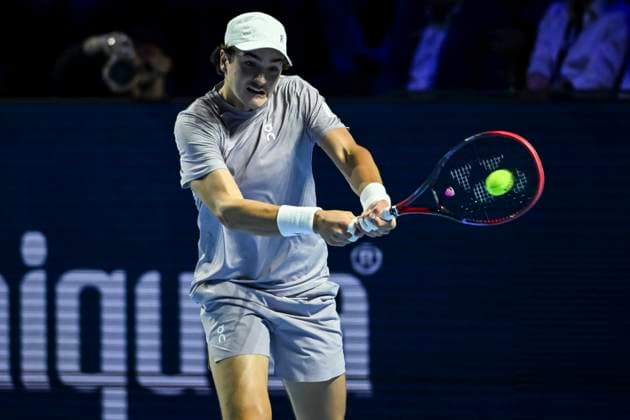 26th October 2025; St. Jakobshalle, Basel, Switzerland; 2025 ATP, Tennis Herren Swiss Indoor Tennis Final Day; Joao Fonseca (BRA) in action during the match against Alejandro Davidovich Fokina (ESP) in the final  DavidxEmm