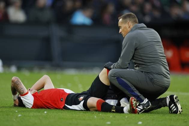 ROTTERDAM - Jordan Bos of Feyenoord during the Dutch Eredivisie match between Feyenoord and PSV at Feyenoord Stadium De Kuip on October 26, 2025, in Rotterdam, Netherlands. ANP MAURICE VAN STEEN Eredivisie 2025-2026 xVIxANPxSportx xxANPxIVx 540367940 originalFilename: 540367940.jpg