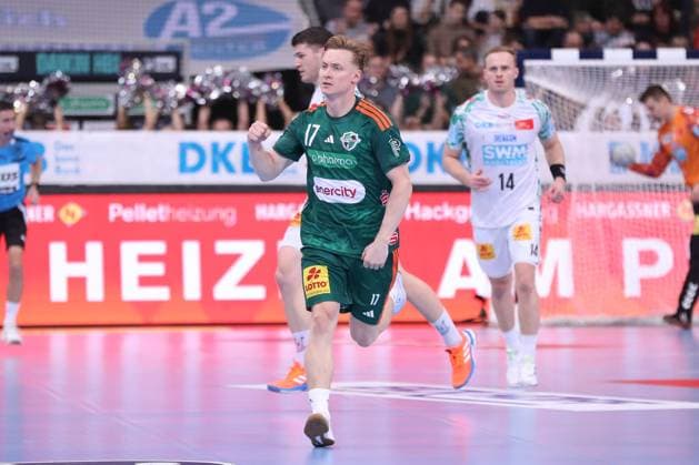 26.10.2025, xgox, Handball - Daikin HBL, TSV Hannover-Burgdorf - SC Magdeburg emspor, v.l. August Baskar Pedersen (Hannover, 17) Jubel, Torjubel, jubelt ueber das Tor, celebrate the goal, celebration Hannover