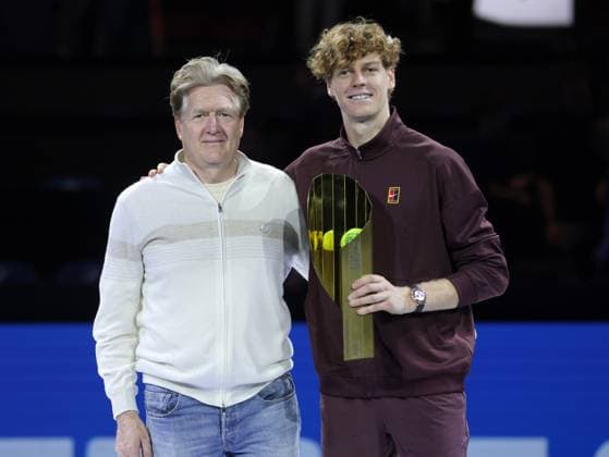 TENNIS - ATP, Tennis Herren Erste Bank Open VIENNA,AUSTRIA,26.OCT.25 - TENNIS - ATP World Tour, Erste Bank Open. Image shows Hans-Peter Sinner and Jannik Sinner (ITA).  GEPAxpictures xWalterxLuger