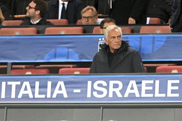 GABRIELE GRAVINA, Presidente FIGC, Italia, World Cup Qualifying Round 2025-26, Italy-Israel 3-0, borghese, in tribuna 2025-26 QUALIFICAZIONI MONDIALI 2026 ITALIA-ISRAELE 3-0
