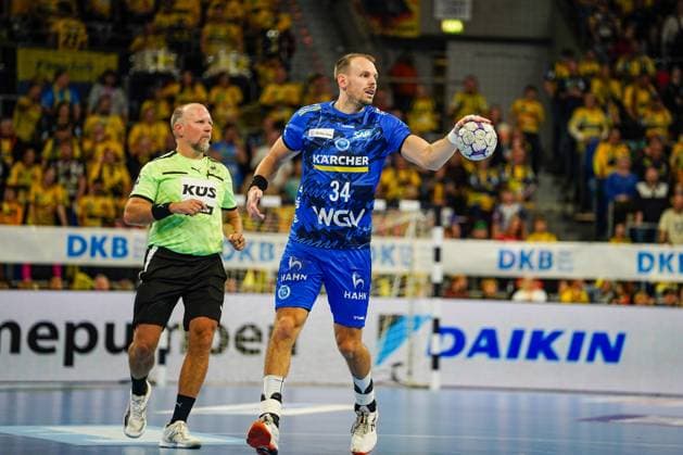 26.10.2025, xdaymx, Handball Daikin HBL, Rhein Neckar Loewen - TVB Stuttgart v.l. Kai Häfner (TVG) Mannheim