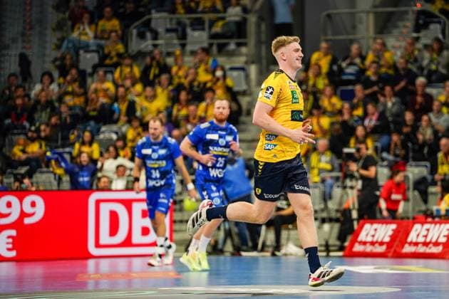 26.10.2025, xdaymx, Handball Daikin HBL, Rhein Neckar Loewen - TVB Stuttgart v.l. Haukur Thrastarson (RNL) Mannheim