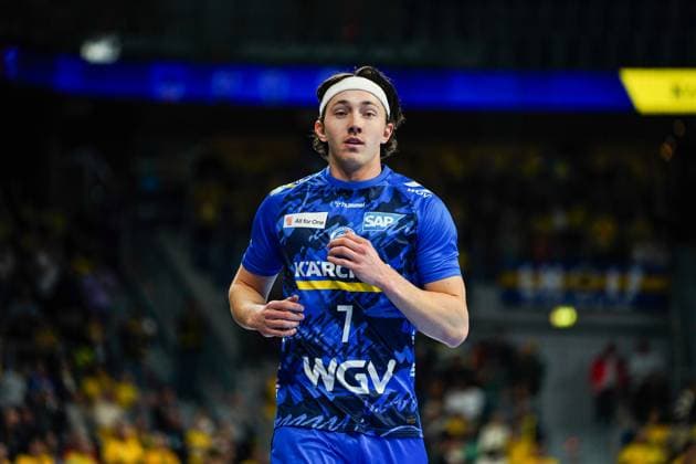 26.10.2025, xdaymx, Handball Daikin HBL, Rhein Neckar Loewen - TVB Stuttgart v.l. Kasper Lien (TVG) Mannheim