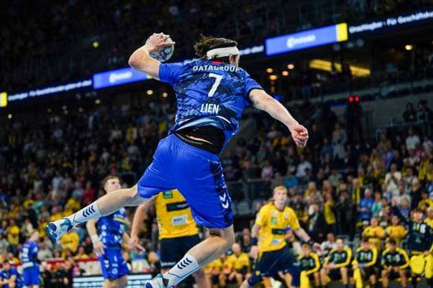 26.10.2025, xdaymx, Handball Daikin HBL, Rhein Neckar Loewen - TVB Stuttgart v.l. Kasper Lien (TVG) Mannheim