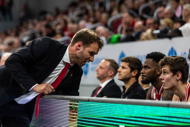 GER, easy-Credit Basketball-Bundesliga, BMA365 Bamberg Baskets - Niners Chemnitz. 26.10.2025, BROSE Arena, Bamberg, GER, easy-Credit Basketball-Bundesliga, BMA365 Bamberg Baskets - Niners Chemnitz. Anton Gavel (Head Coach), BMA365 Bamberg Baskets Foto Alexander Trienitz Bamberg BROSE Arena Bayern Deutschland