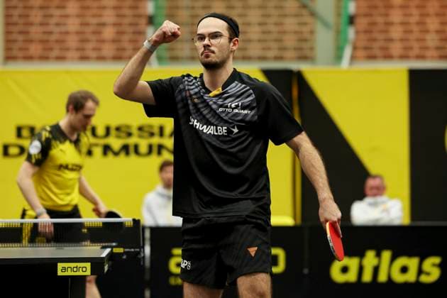 Leo De Nodrest (TTC Schwalbe Bergneustadt) jubelt, 1. Tischtennis Bundesliga der Herren, Borussia Dortmund vs TTC Schwalbe Bergneustadt, Bruegmann Sporthalle am 26. October 2025 in Dortmund, Deutschland. (Foto von Marco Steinbrenner DeFodi Images) Leo De Nodrest (TTC Schwalbe Bergneustadt) cheers, 1. Tischtennis Bundesliga der Herren, Borussia Dortmund vs TTC Schwalbe Bergneustadt, Bruegmann Sporthalle, October 26, 2025 in Dortmund, Germany. (Photo by Marco Steinbrenner DeFodi Images) Leo De Nodrest TTC Schwalbe Bergneustadt cheers, 1 mens table tennis Bundesliga, Borussia Dortmund vs TTC Schwalbe Bergneustadt, Bruegmann Sporthalle on October 26, 2025 in Dortmund, Germany Photo by Marco Steinbrenner DeFodi Images Leo De Nodrest TTC Schwalbe Bergneustadt cheers, 1 Mens Table Tennis Bundesliga, Borussia Dortmund vs TTC Schwalbe Bergneustadt, Bruegmann Sporthalle, October 26, 2025 in Dortmund, Germany Photo by Marco Steinbrenner DeFodi Images