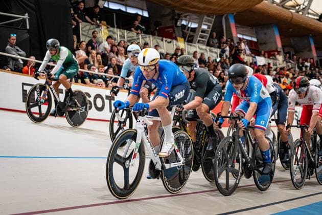 VIVIANI Elia: UCI Track cycling, Rad, Radsport, Bahnrad, Bahn World Championships 2025 VIVIANI Elia ( ITA ) Italy Querformat - quer - horizontal - Landscape - Event Veranstaltung: UCI Track Cycling World Championships 2025 - Category Kategorie: Cycling - Track Cycling World Championships - Elite Men - Location Ort: South America Chile - Santiago de Chile - Velodromo Parque Penalolen Instituto - Discipline: Elimination Race - Distance: ... m - Date Datum: 26.10.2025 Sunday Day 5 -
