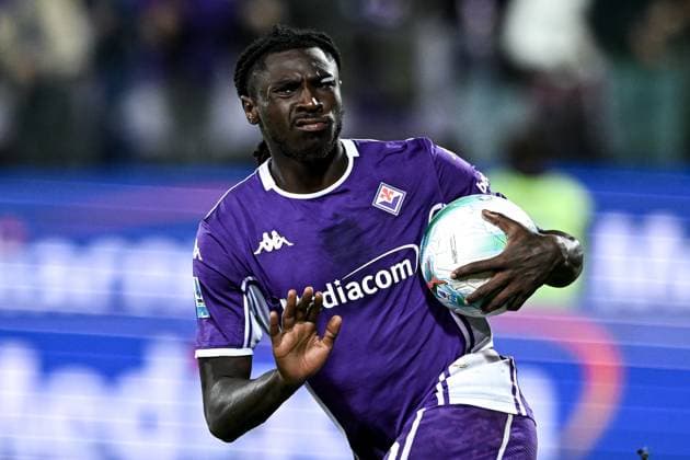 Mp Firenze 26 10 2025 - campionato di calcio serie A Fiorentina-Bologna foto Matteo Papini Image nella foto: esultanza gol Moise Kean 