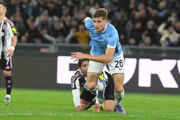 Toma Basic of SS Lazio celebrates after scoring a goal of 1-0 during the Serie A Enilive between SS Lazio vs Juventus FC at Olimpic Stadium  Copyright: xAgostinoxGemito IPAxSportx xipa-agency.netx xx IPA_67119390 IPA_Agency_IPA67119390