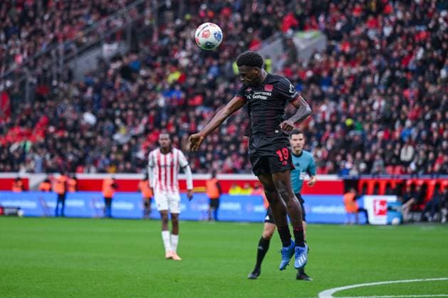 26.10.2025, Fussball, 1. Bundesliga, 8. Spieltag Saison 2025 2026, Bayer Leverkusen - SC Freiburg, Ernest Poku (Bayer Leverkusen) xRHR-FOTO TKx Copyright: RHR-FOTOx RHR-FOTO TK