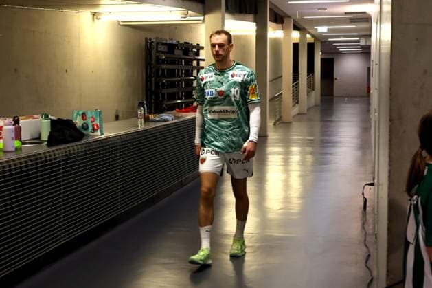 DEU, DHB, 1.HBL, Fuechse Berlin vs. HSV, 26.10.2025, Max-Schmeling-Halle, Berlin, DEU, DHB, 1.HBL, Fuechse Berlin vs. HSV, im Bild Mathias Gidsel (Fuechse Berlin 19)