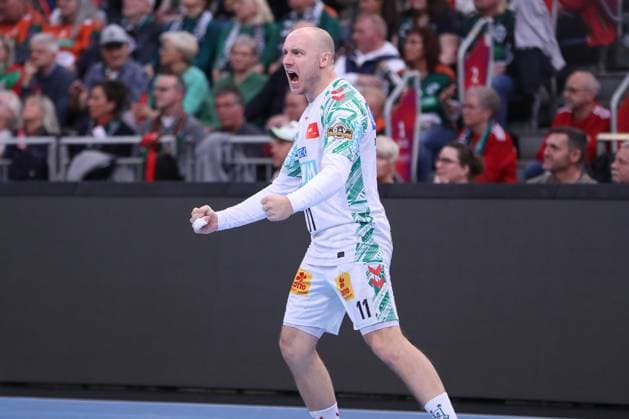 26.10.2025, xgox, Handball - Daikin HBL, TSV Hannover-Burgdorf - SC Magdeburg emspor, v.l. Daniel Pettersson (Magdeburg, 11) Jubel, Torjubel, jubelt ueber das Tor, celebrate the goal, celebration Hannover