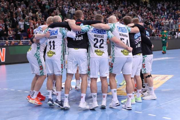 26.10.2025, xgox, Handball - Daikin HBL, TSV Hannover-Burgdorf - SC Magdeburg emspor, v.l. Magdeburg Jubel ueber den Sieg, Jubel nach Spielende Hannover