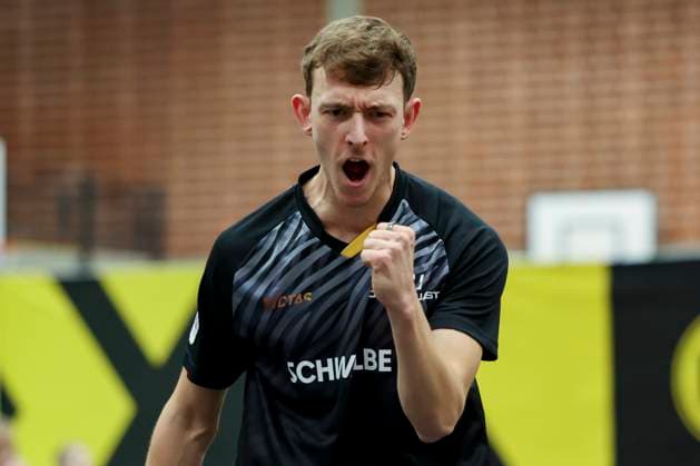 Adrien Rassenfosse (TTC Schwalbe Bergneustadt) jubelt, 1. Tischtennis Bundesliga der Herren, Borussia Dortmund vs TTC Schwalbe Bergneustadt, Bruegmann Sporthalle am 26. October 2025 in Dortmund, Deutschland. (Foto von Marco Steinbrenner DeFodi Images) Adrien Rassenfosse (TTC Schwalbe Bergneustadt) cheers, 1. Tischtennis Bundesliga der Herren, Borussia Dortmund vs TTC Schwalbe Bergneustadt, Bruegmann Sporthalle, October 26, 2025 in Dortmund, Germany. (Photo by Marco Steinbrenner DeFodi Images) Adrien Rassenfosse TTC Schwalbe Bergneustadt cheers, 1 mens table tennis Bundesliga, Borussia Dortmund vs TTC Schwalbe Bergneustadt, Bruegmann Sporthalle, October 26, 2025 in Dortmund, Germany Photo by Marco Steinbrenner DeFodi Images Adrien Rassenfosse TTC Schwalbe Bergneustadt cheers, 1 Mens Table Tennis Bundesliga, Borussia Dortmund vs TTC Schwalbe Bergneustadt, Bruegmann Sporthalle, October 26, 2025 in Dortmund, Germany Photo by Marco Steinbrenner DeFodi Images