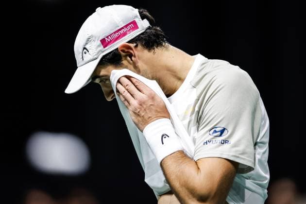 October 27, 2025, Paris, France, France: Nuno BORGES of Portugal looks dejected during the first day of the Rolex Paris Masters 1000 tennis tournament at La Defense Arena on October 27, 2025 in Nanterre near Paris, France. Paris France - ZUMAm308 20251027_zsp_m308_029 Copyright: xMatthieuxMirvillex