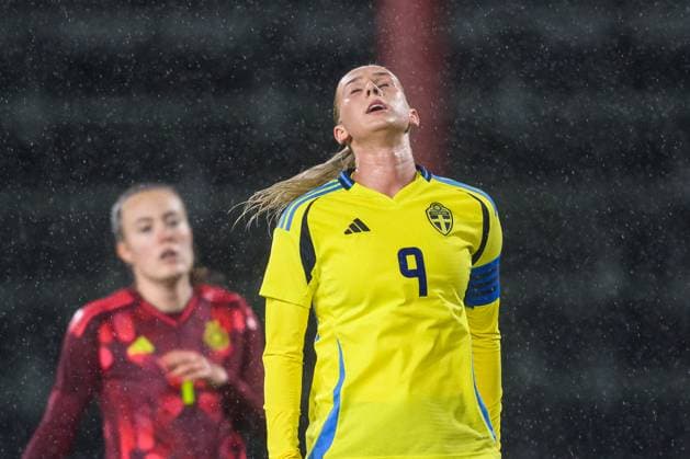 251027 Ellen Wangerheim of Sweden looks dejected during the International Friendly, Länderspiel, Nationalmannschaft under-23 football match between Sweden and Germany on October 27, 2025 in Malmö. Photo: Christoffer Borg Mattisson BILDBYRAN COP 261 CB0483 fotboll football soccer fotball u23 under 23 sverige sweden germany dam bbeng landslag depp Copyright: CHRISTOFFERxBORGxMATTISSON BB251027CB046