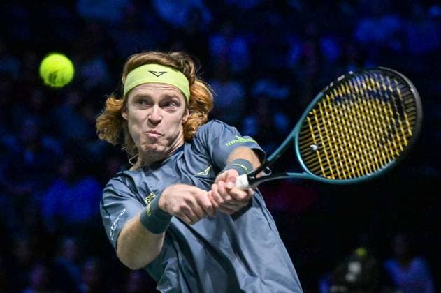 Andrey Rublev competes at Rolex Paris Masters 2025 in Paris FA Andrey Rublev competes during the Rolex Paris Masters 2025 tournament at the Paris La Defense Arena in Paris, on October 27, 2025. Photo by Firas Abdullah ABACAPRESS.COM Paris Ile-de-France France  Copyright: xAbdullahxFiras ABACAx