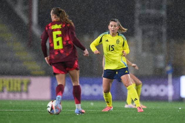 251027 Elsa Pelgander of Sweden during the International Friendly, Länderspiel, Nationalmannschaft under-23 football match between Sweden and Germany on October 27, 2025 in Malmö. Photo: Christoffer Borg Mattisson BILDBYRAN COP 261 CB0483 fotboll football soccer fotball u23 under 23 sverige sweden germany dam bbeng landslag sverige sweden tyskland germany Copyright: CHRISTOFFERxBORGxMATTISSON BB251027CB063
