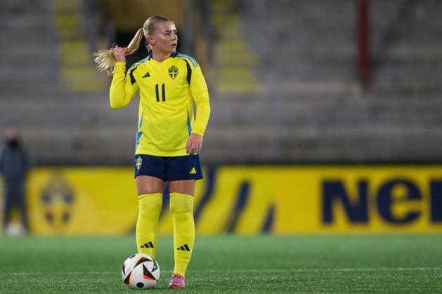 251027 Matilda NildÃ n of Sweden during the International Friendly, Länderspiel, Nationalmannschaft under-23 football match between Sweden and Germany on October 27, 2025 in Malmö. Photo: Christoffer Borg Mattisson BILDBYRAN COP 261 CB0483 fotboll football soccer fotball u23 under 23 sverige sweden germany dam bbeng landslag sverige sweden tyskland germany Copyright: CHRISTOFFERxBORGxMATTISSON BB251027CB070