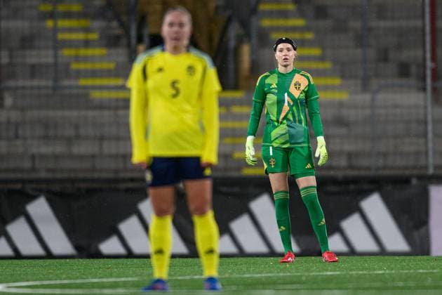 251027 Goalkeeper Elvira Björklund of Sweden during the International Friendly, Länderspiel, Nationalmannschaft under-23 football match between Sweden and Germany on October 27, 2025 in Malmö. Photo: Christoffer Borg Mattisson BILDBYRAN COP 261 CB0483 fotboll football soccer fotball u23 under 23 sverige sweden germany dam bbeng landslag sverige sweden tyskland germany Copyright: CHRISTOFFERxBORGxMATTISSON BB251027CB071