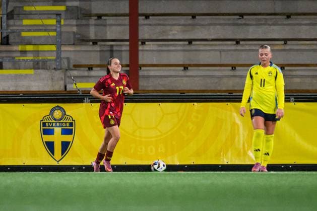 251027 Marie Steiner of Germany celebrates after 0-2 during the International Friendly, Länderspiel, Nationalmannschaft under-23 football match between Sweden and Germany on October 27, 2025 in Malmö. Photo: Christoffer Borg Mattisson BILDBYRAN COP 261 CB0483 fotboll football soccer fotball u23 under 23 sverige sweden germany dam bbeng landslag jubel Copyright: CHRISTOFFERxBORGxMATTISSON BB251027CB077