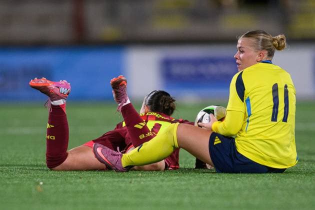 251027 Matilda NildÃ n of Sweden during the International Friendly, Länderspiel, Nationalmannschaft under-23 football match between Sweden and Germany on October 27, 2025 in Malmö. Photo: Christoffer Borg Mattisson BILDBYRAN COP 261 CB0483 fotboll football soccer fotball u23 under 23 sverige sweden germany dam bbeng landslag sverige sweden tyskland germany Copyright: CHRISTOFFERxBORGxMATTISSON BB251027CB095