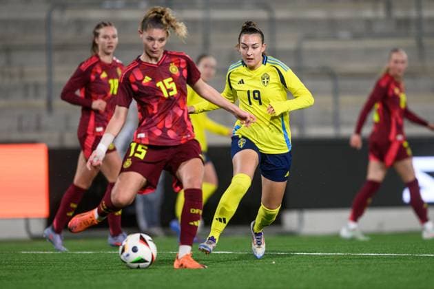 251027 Lucia Duras of Sweden during the International Friendly, Länderspiel, Nationalmannschaft under-23 football match between Sweden and Germany on October 27, 2025 in Malmö. Photo: Christoffer Borg Mattisson BILDBYRAN COP 261 CB0483 fotboll football soccer fotball u23 under 23 sverige sweden germany dam bbeng landslag sverige sweden tyskland germany Copyright: CHRISTOFFERxBORGxMATTISSON BB251027CB098