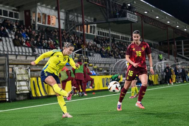 251027 Johanna Renmark of Sweden during the International Friendly, Länderspiel, Nationalmannschaft under-23 football match between Sweden and Germany on October 27, 2025 in Malmö. Photo: Christoffer Borg Mattisson BILDBYRAN COP 261 CB0483 fotboll football soccer fotball u23 under 23 sverige sweden germany dam bbeng landslag sverige sweden tyskland germany Copyright: CHRISTOFFERxBORGxMATTISSON BB251027CB128