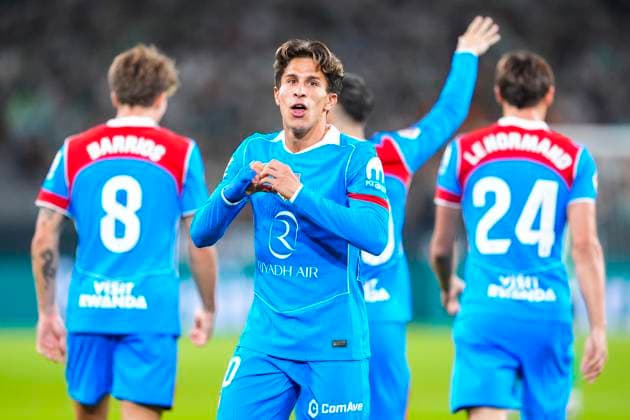 October 27, 2025, Sevilla, Sevilla, SPAIN: Giuliano Simeone of Atletico de Madrid celebrates a goal during the Spanish league, LaLiga EA Sports, football match played between Real Betis and Atletico de Madrid at La Cartuja stadium on October 27, 2025, in Sevilla, Spain. Sevilla SPAIN - ZUMAa181 20251027_zaa_a181_044 Copyright: xJoaquinxCorcherox