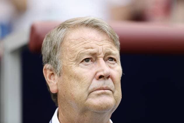 Denmark v France : Group C - 2018 FIFA World Cup, WM, Weltmeisterschaft, Fussball Russia MOSCOW, RUSSIA - JUNE 26: Head coach of Denmark Age Hareide looks on during the 2018 FIFA World Cup Russia Group C match between Denmark and France at the Luzhniki Stadium Moscow in Moscow, Russia on June, 26, 2018. Moskova Rusya. Editorial use only. Please get in touch for any other usage.  Copyright: x2025xAnadoluxGökhanxBalcÄ±x