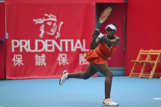 Hong Kong Tennis Open - Day 4 Canadian tennis player Victoria Mboko during a match at the Hong Kong Tennis Open on October 28, 2025 in Hong Kong. (Photo by Kobe Li Nexpher Images) Hong Kong