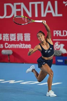 Hong Kong Tennis Open - Day 4 Canadian tennis player Leylah Fernandez during a match at the Hong Kong Tennis Open on October 28, 2025 in Hong Kong. (Photo by Kobe Li Nexpher Images) Hong Kong