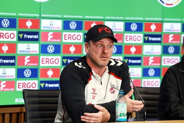 1. FC Köln DFB Pokal, 1. FC Köln, Pressekonferenz zum Pokalspiel gegen Bayern München, Lukas Kwasniok (1. FC Köln). 28.10.2025, Bild: