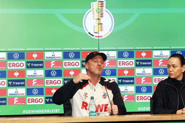 1. FC Köln DFB Pokal, 1. FC Köln, Pressekonferenz zum Pokalspiel gegen Bayern München, Lukas Kwasniok (1. FC Köln). 28.10.2025, Bild: