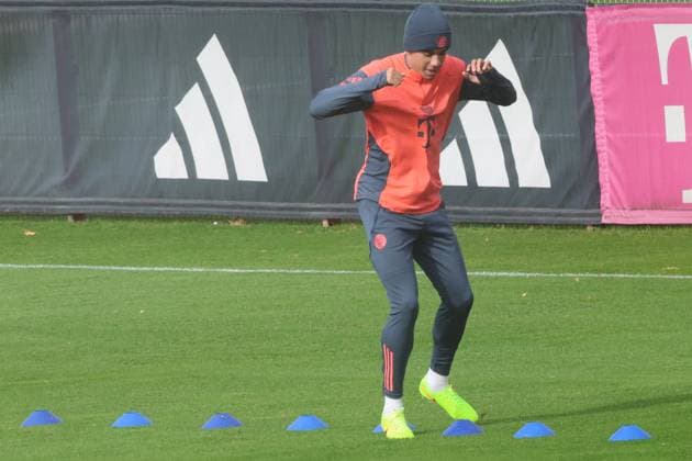 Jamal Musiala, beim Reha-Training, nach Wadenbeinbruch, Sprunggelenksluxation, Fussball FC Bayern München Training an der Säbenerstrasse 28.10.2025 FOTO: Mladen Lackovic LakoPress