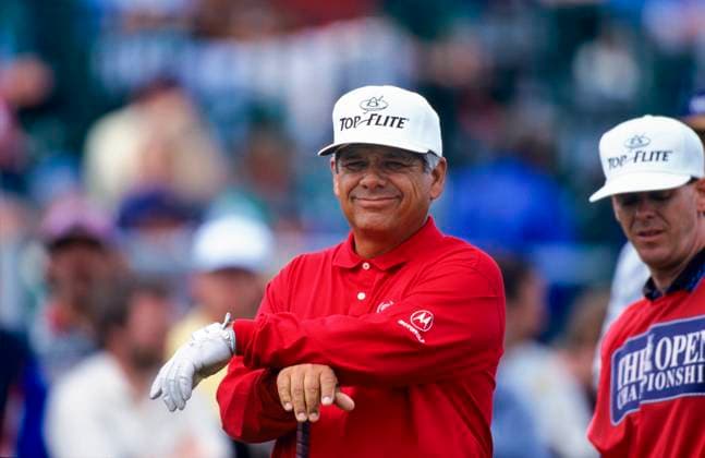 THE OPEN CHAMPIONSHIP 1995 Lee Trevino on the tee with his caddy 950720 ST. ANDREWS, SCOTLAND THE OPEN CHAMPIONSHIP 1995 Copyright: xMarkxNewcombex