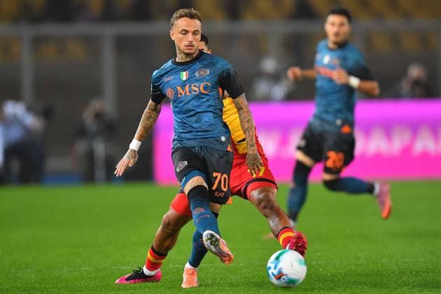 Napoli s Left Winger Noa Lang (70 SSC Napoli) in action during the Serie A Enilive soccer matchday 9 between US Lecce and SSC Napoli at the Via del Mare Stadium in Lecce, Italy, Tuesday, October 28, 2025. (Credit Image: Giovanni Evangelista LaPresse)  Copyright: xGiovannixEvangelista LaPressex