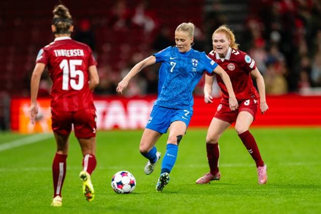 Denmark v Finland, UEFA Nations League Women, Copenhagen, Denmark Copenhagen, Denmark. 28th, October 2025. Adelina Engman (7) of Finland seen during the UEFA Nations League match between Denmark and Finland at Parken in Copenhagen. Denmark, Copenhagen  Copyright: xGonzalesxPhoto TobiasxJorgensenx