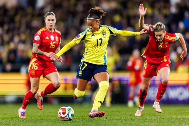 251028 Felicia Schröder of Sweden during the Women s Nations League semifinal between Sweden and Spain on October 28, 2025 in Gothenburg. Photo: Michael Erichsen BILDBYRAN COP 89 MI0896 fotboll football soccer fotball nations league uefa womens nations league semifinal semifinals sverige sweden spanien spain dam bbeng Copyright: MICHAELxERICHSEN BB251028MI023