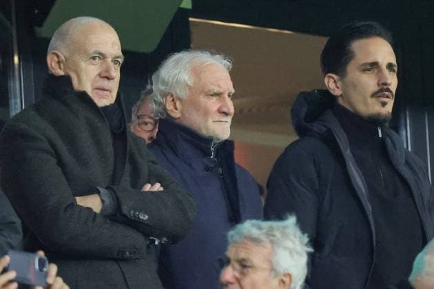 Eintracht Frankfurt - Borussia Dortmund, DFB-Pokal DFB-Präsident Bernd Neuendorf, Rudi Völler, Benjamin Hübner. DFB-Pokalspiel zwischen Eintracht Frankfurt und Borussia Dortmund am 28. Oktober 2025 im Deutsche Bank Park in Frankfurt am Main., Frankfurt am Main Hessen Deutschland Deutsche Bank Park