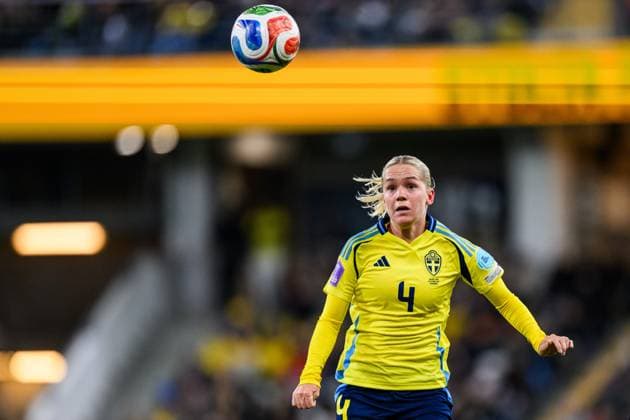 251028 Hanna Lundkvist of Sweden during the Women s Nations League semifinal between Sweden and Spain on October 28, 2025 in Gothenburg. Photo: Carl Sandin BILDBYRAN kod CS MI0896 fotboll football soccer fotball nations league uefa womens nations league semifinal semifinals sverige sweden spanien spain dam bbeng Copyright: CARLxSANDIN BB251028CS034
