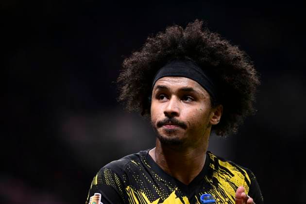 Karim Adeyemi 27 (Borussia Dortmund), Eintracht Frankfurt vs. Borussia Dortmund, DFB-Pokal, 2. Runde, 28.10.2025 DFB regulations prohibit any use of photographs as image sequences and or quasi-video Frankfurt Hessen Deutschland