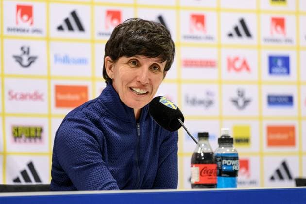 251028 Head coach Montserrat TomÃ of Spain at a press conference, PK, Pressekonferenz after the Women s Nations League semifinal between Sweden and Spain on October 28, 2025 in Gothenburg. Photo: Carl Sandin BILDBYRAN kod CS MI0896 fotboll football soccer fotball nations league uefa womens nations league semifinal semifinals sverige sweden spanien spain dam bbeng Copyright: CARLxSANDIN BB251028CS089