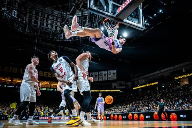 Basketball Berlin 28.10.2025 Saison 2025 2026 Basketball Champions League (BCL) Alba Berlin - ERA Basketball Nymburk Justin Bean (Alba Berlin, No.34)